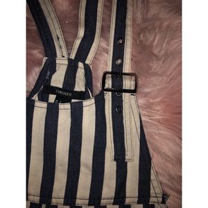Stripped shorts-overalls